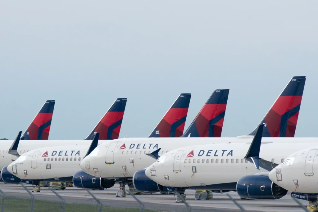 Delta Air Lines Boeing 737 parked Delta Air Lines Boeing 737 parked
