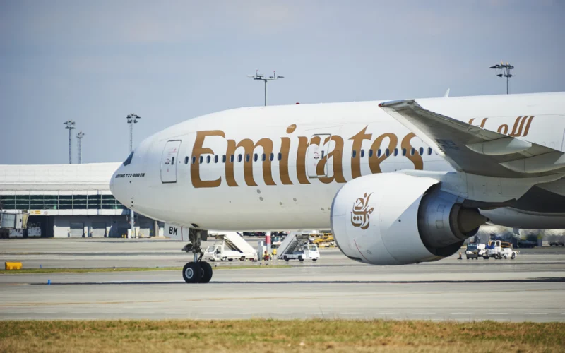 Prague,,Czech,Republic,-,April,01,,2012:,Boeing,777-300,A6-ebm