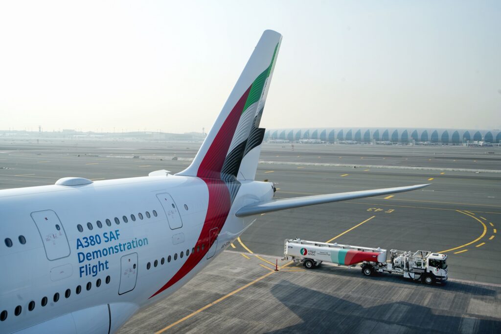 Emirates A380 SAF flight