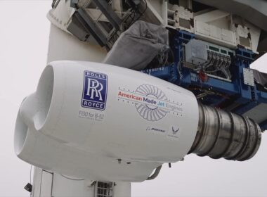 F130 engines of a B-52 at Rolls-Royce outdoor test facility (Rolls-Royce / YouTube)