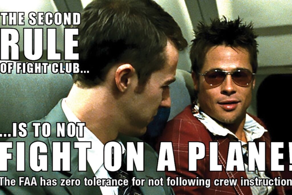 FAA Fight Club unruly passenger meme
