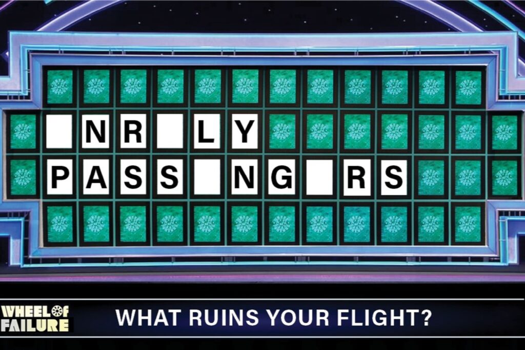 FAA Unruly Passenger Meme Wheel of Fortune