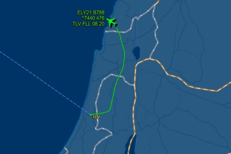 El Al Routes El Al Boeing 787 mistakenly flew into Lebanese air space
