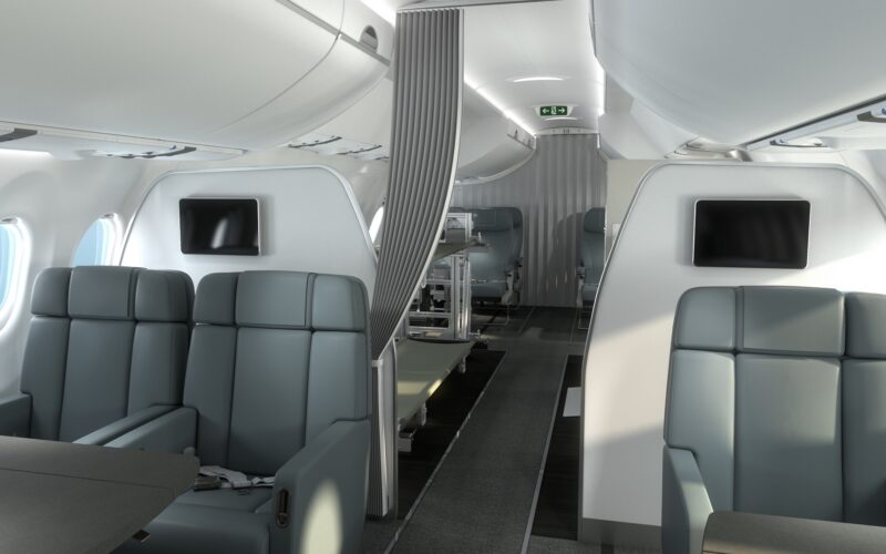 Lufthansa Technik unveiled a cabin designed for government-focused operations of the ACJ TwoTwenty