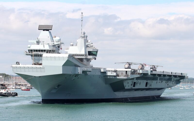 HMS Queen Elizabeth aircraft carrier part of the Royal Navy fleet