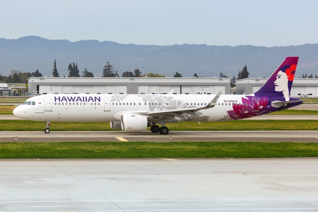 Hawaiian Airlines Airbus A321neo at San José Mineta International Airport SJC Hawaiian Airlines blames A321neo engine supply issues for its growing fuel bill