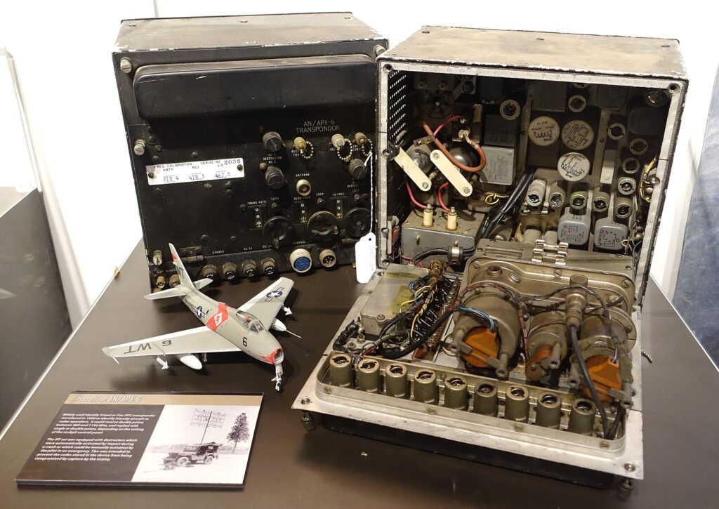 Hazeltine AN APX 6 Identify Friend or Foe IFF transponder in a brown background