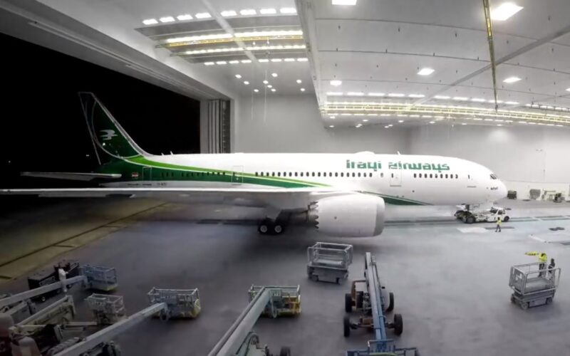 Iraqi Airways' first Boeing 787 was painted and delivered to the airline