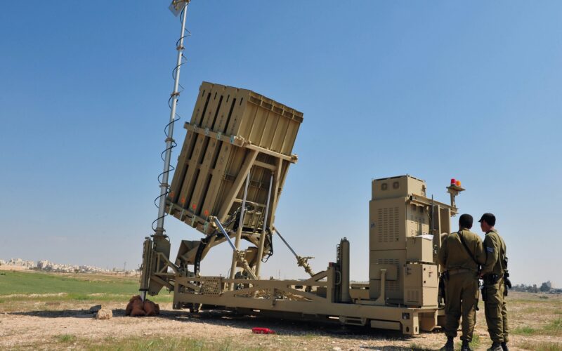 An Israeli missile defense system Iron Dome