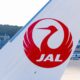 Japan Airlines logo on the Airbus A350 tail