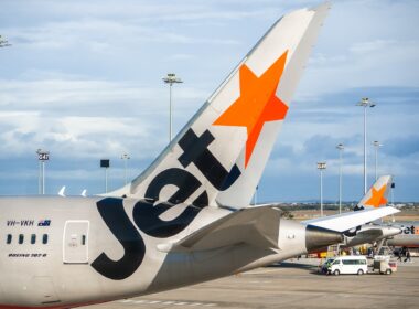 etstar airplane parked in Melbourne airport.