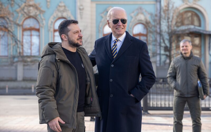 Joe Biden and Volodymyr Zelenskyy in Kyiv, Ukraine
