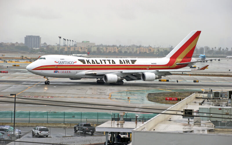 A Kalitta Air Boeing 747 veered off the runway at NGB