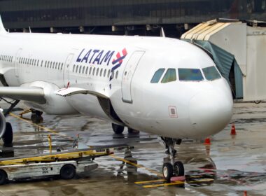 A LATAM Airlines Airbus A321 skidded off the runway during heavy rain in Brazil