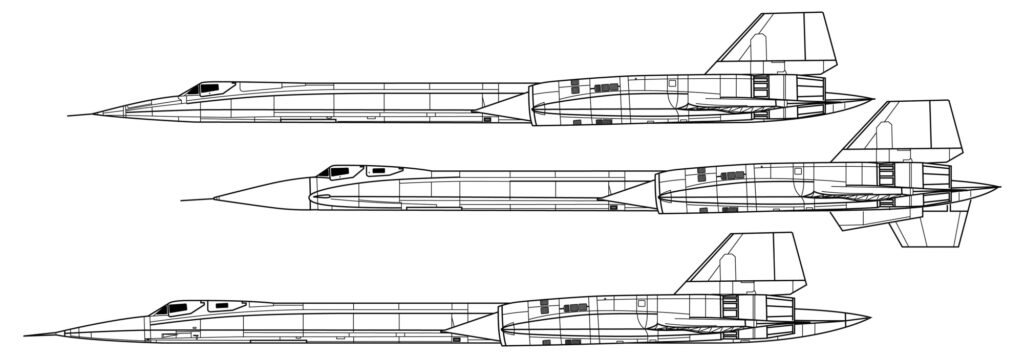 Lockheed SR-71 Blackbird. Outline vector drawing
