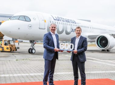 Lufthansa celebrated the 600th Airbus aircraft delivery with a special livery