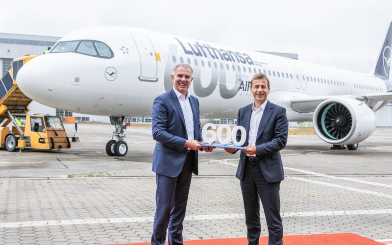 Lufthansa celebrated the 600th Airbus aircraft delivery with a special livery