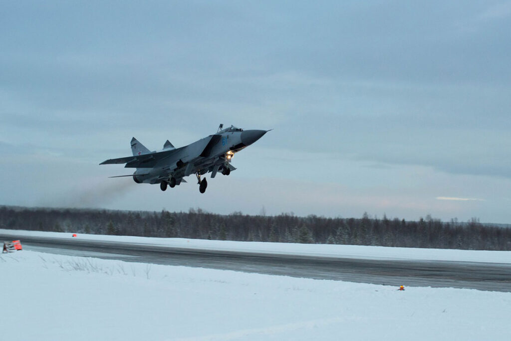 MiG-31 heavy interceptor taking off