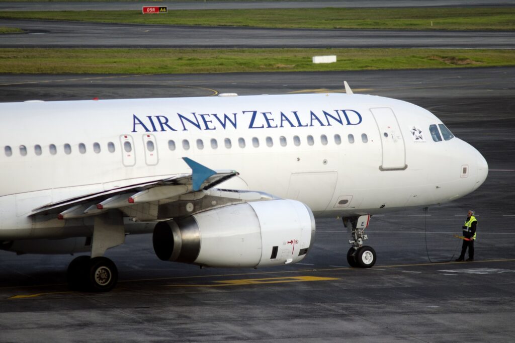 Air New Zealand plane on the tarmac at Auckland Airport