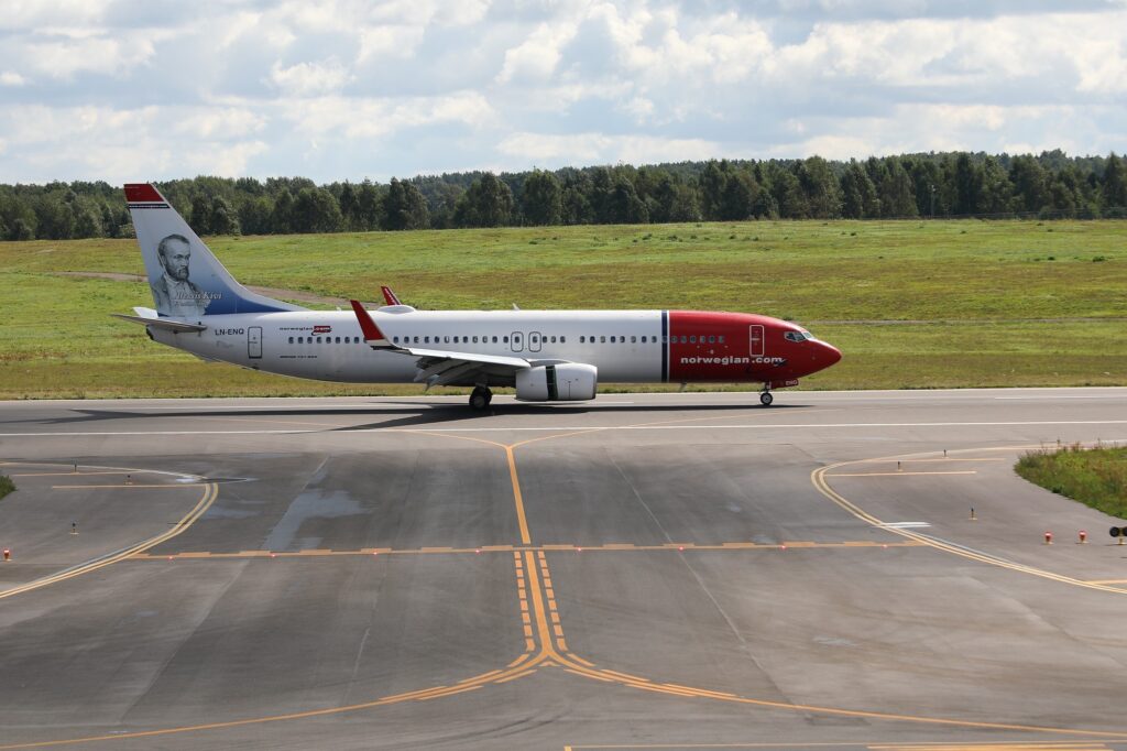 Norwegian Boeing 737 taxiing at Vilnius Airport VNO Norwegian despite experiencing one of the best summers still ended H1 2023 with a net loss