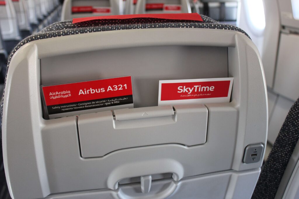 Air Arabia A321 passenger seat