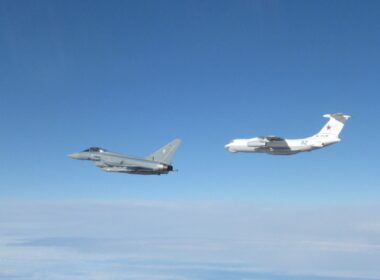 RAF and German Air Force Typhoons intercept Russian AN-148