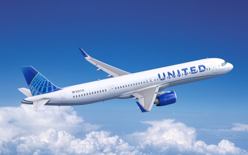 United Airlines' first Airbus A321neo was spotted on its first flight at XFW