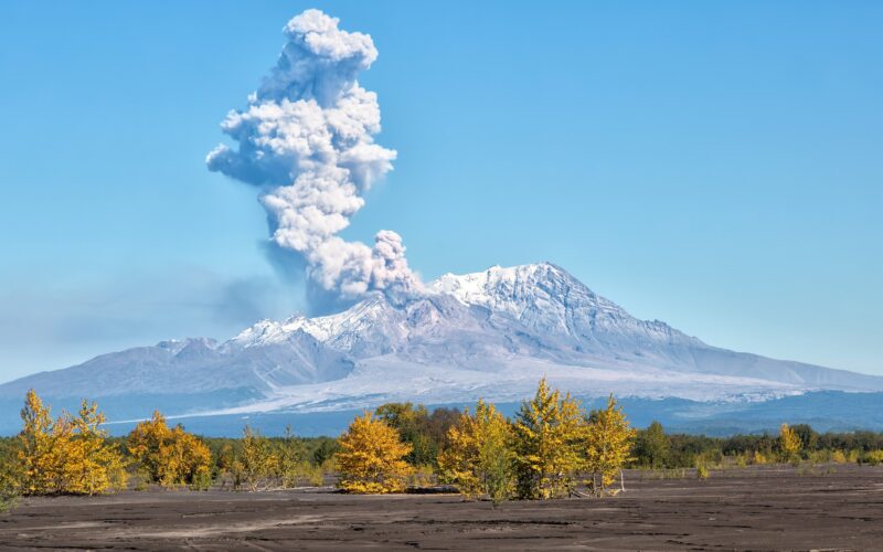 Russia Kamchatka Mountain Shiveluch Volcano