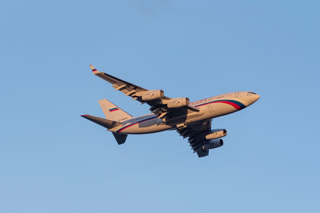 Il 96 300 Ilyushin RA 96014 taking off at Vnukovo airport