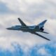 Russian Tu-22M3 strategic bomber flying