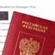 Russian travel passport and application for visa