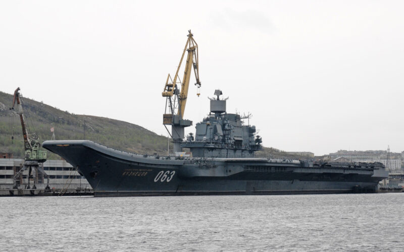 Russia's Kuznetsov aircraft carrier in Murmansk