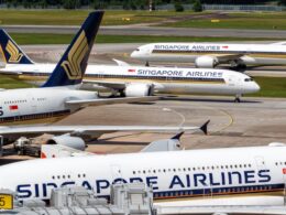 Changi,,Singapore,-,February,3,,2023:,Singapore,Airlines,Airplanes,At