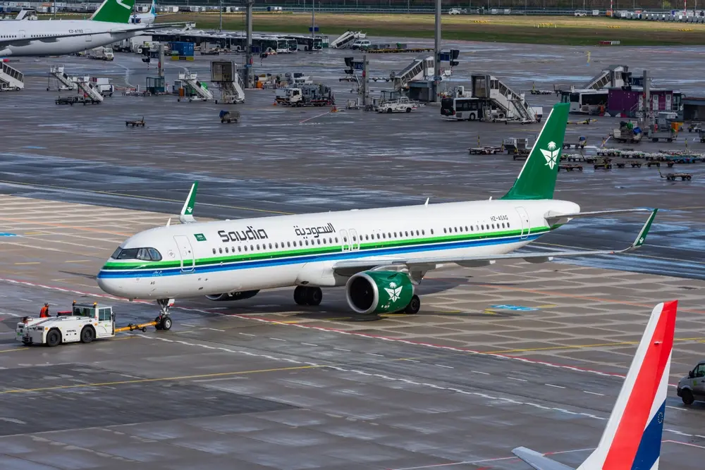 FrankfurtHessenGermany March232024SaudiArabianAirlines Frankfurt,,Hessen,,Germany,-,March,23,,2024:,Saudi,Arabian,Airlines