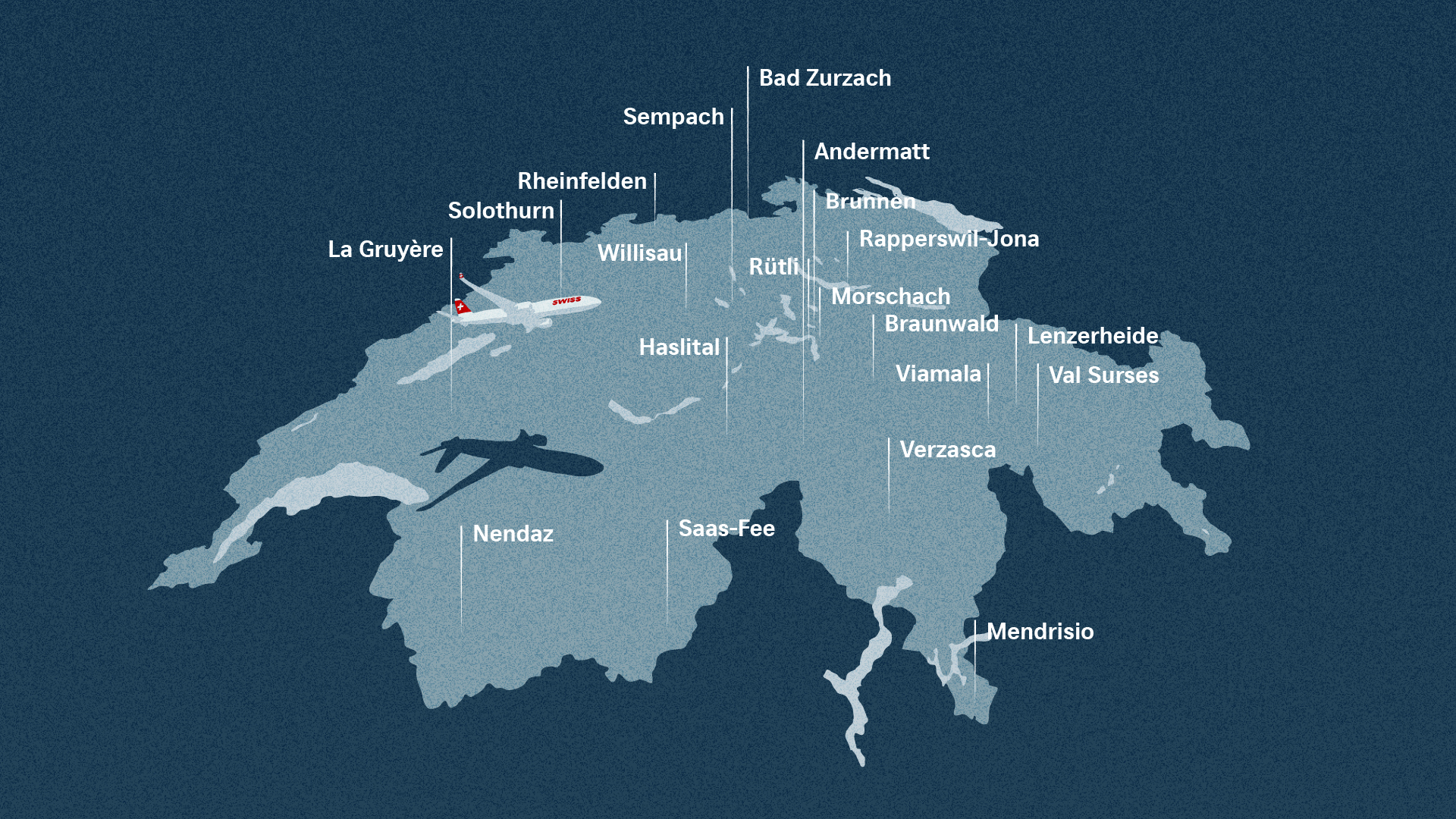 Places in Switzerland that SWISS names an aircraft after