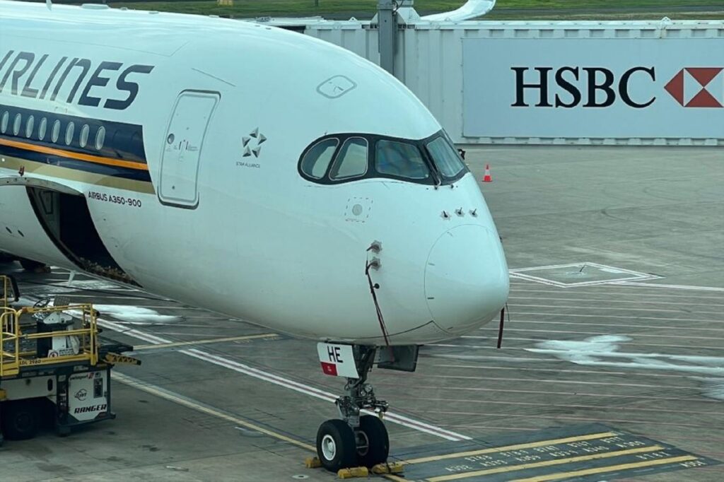 Singapore Airlines Airbus A350 pitot probe covers