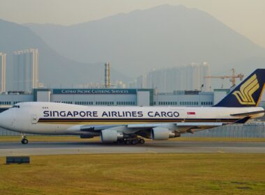 A Singapore Airlines Cargo Boeing 747-400F is stuck on the runway at NBO following an aborted take-off due to a bird strike
