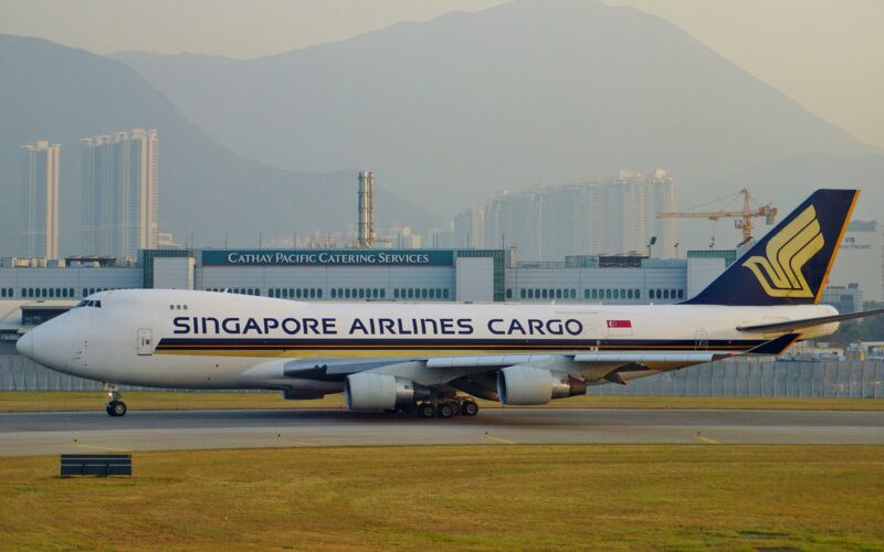 A Singapore Airlines Cargo Boeing 747 400F is stuck on the runway at NBO following an aborted take off due to a bird strike