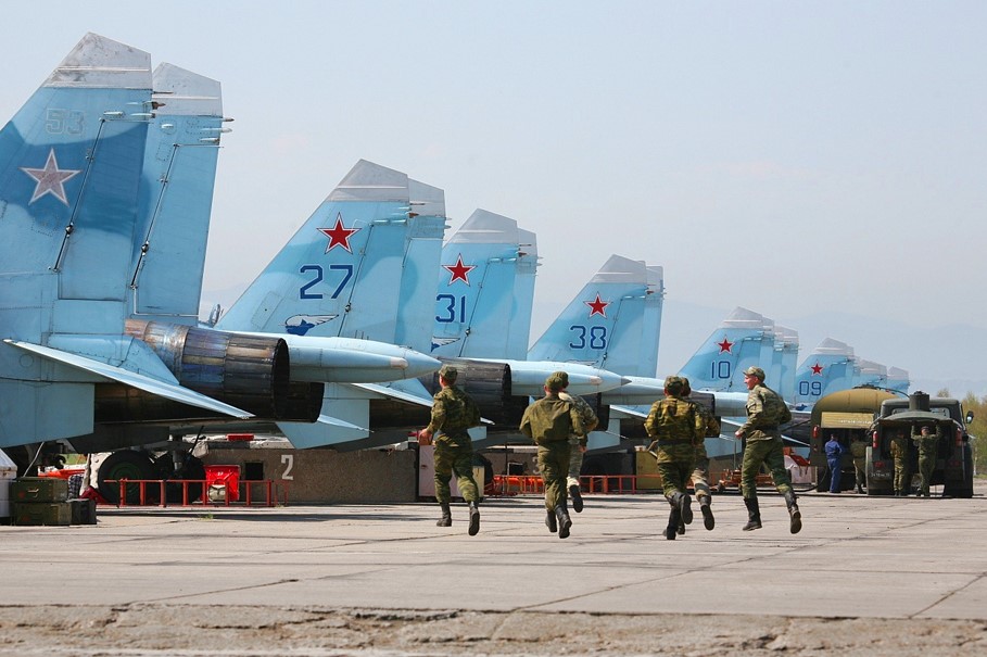 Su-27 fighters at Uglovoye airfield