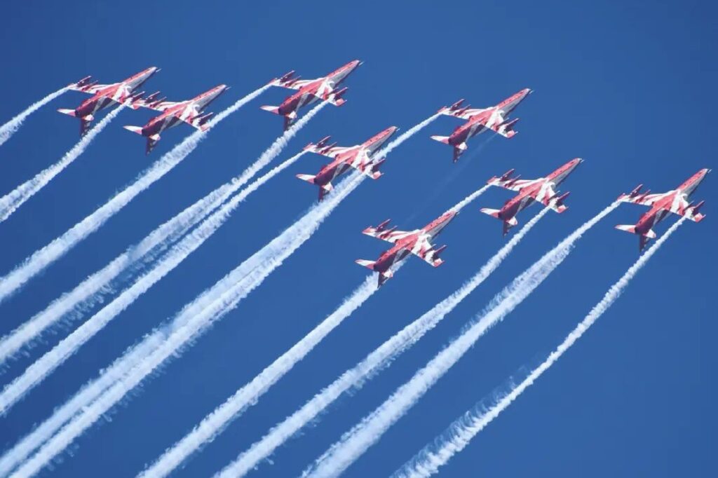 Surya Kiran at the first day of Aero India 2023 Surya Kiran at the first day of Aero India 2023