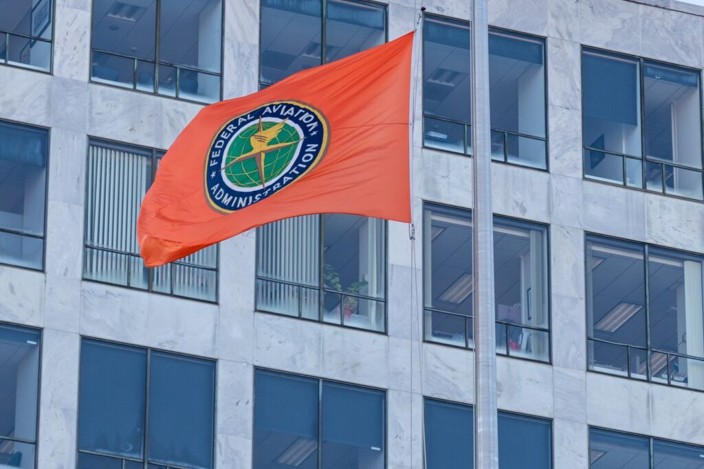 The Flag of the Federal Aviation Administration near its building in Washington DC US The FAA following several high profile incidents has called a safety summity