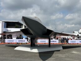 A mockup of the FCAS Next Generation Fighter NGF at the 2023 Paris Air Show