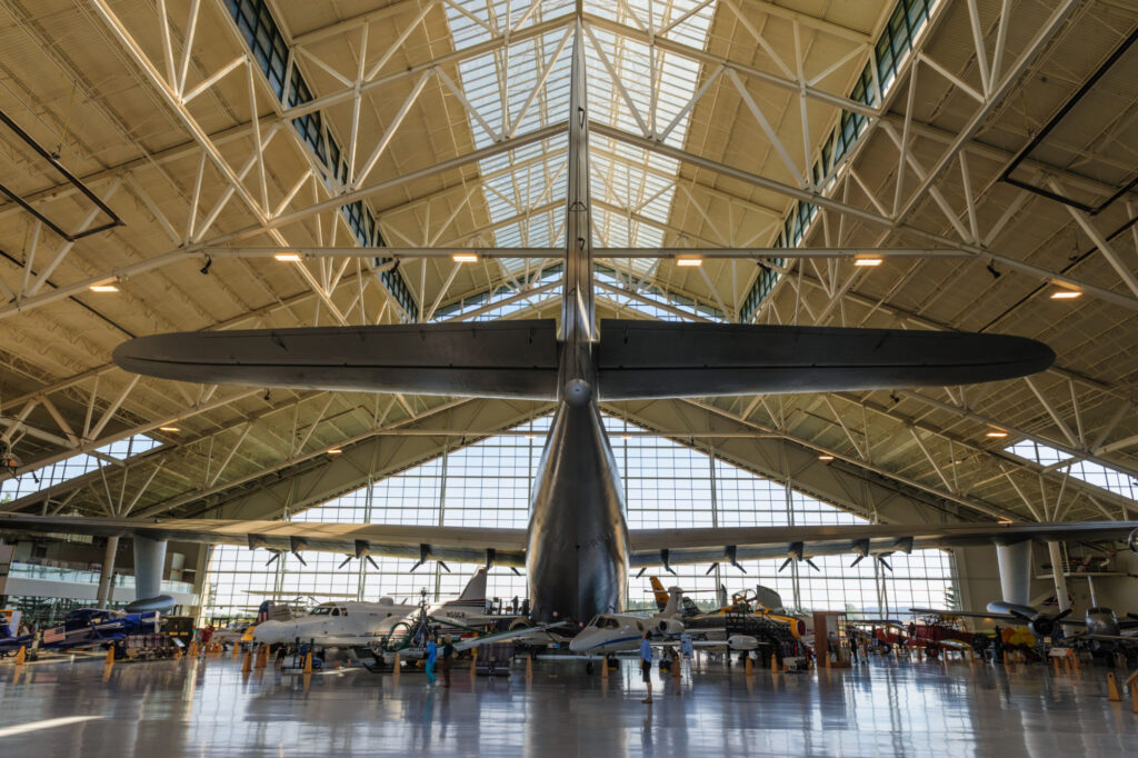 The Spruce Goose on display in the Evergreen aviation Museum in McMinville, Oregon