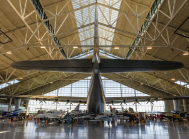 The Spruce Goose on display in the Evergreen aviation Museum in McMinville, Oregon