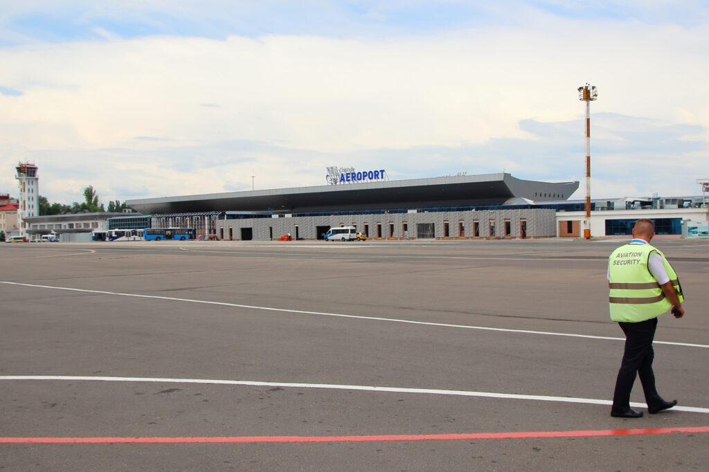 The runway of Chisinau International Airport