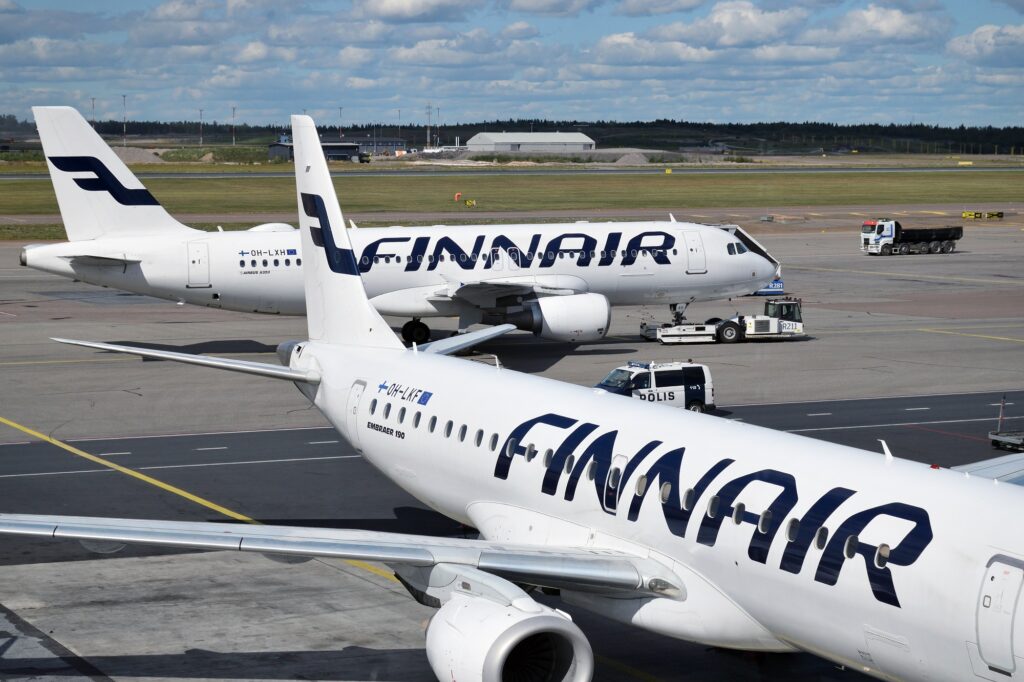 Two Finnair Airbus A320 family aircraft at Helsinki Airport HEL Finnair will add extra routes and frequencies in Europe in response to growing travel demand across the continent