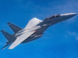 US Air Force F 15EX Eagle II fighter jet flying
