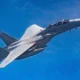US Air Force F 15EX Eagle II fighter jet flying
