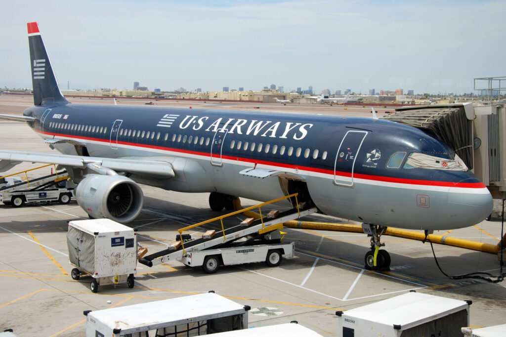 US Airways Boeing airplane on San Jose airport