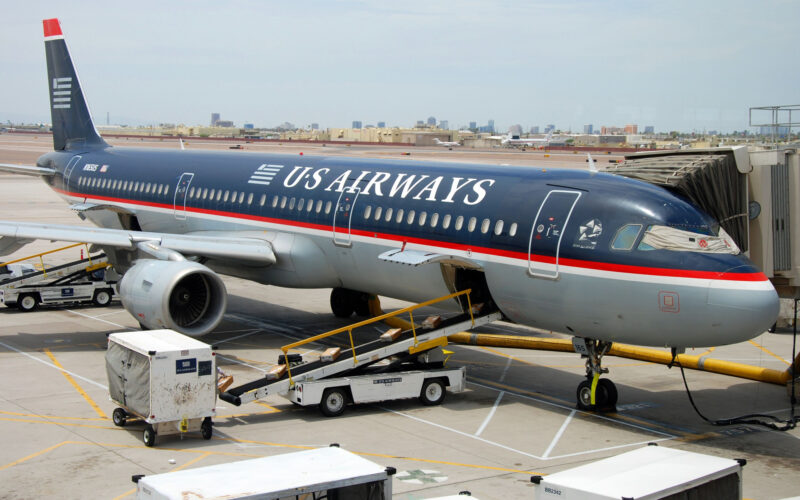US Airways Boeing airplane on San Jose airport